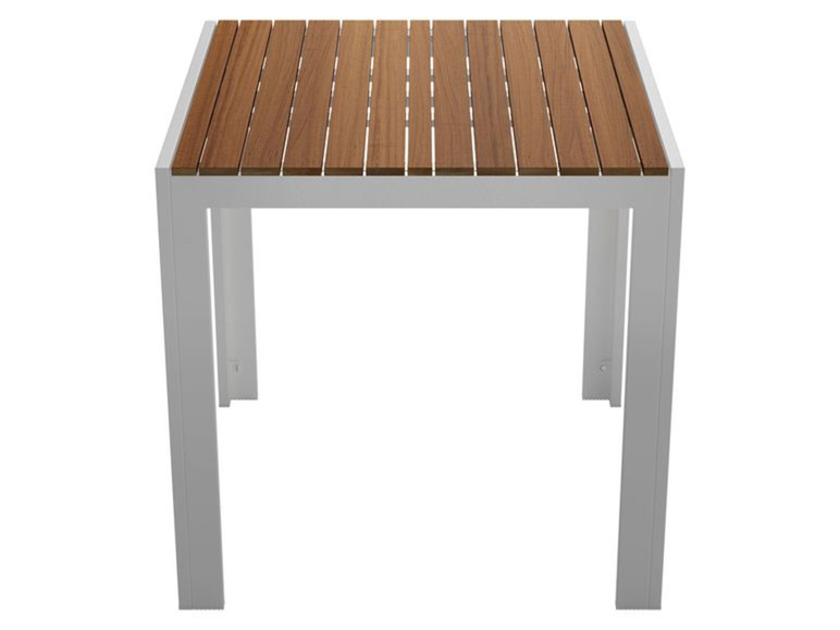 FLORABEST Alu/HolzSet, 3teilig Gartentisch 75 x 75 cm