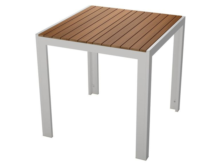 FLORABEST Alu/HolzSet, 3teilig Gartentisch 75 x 75 cm