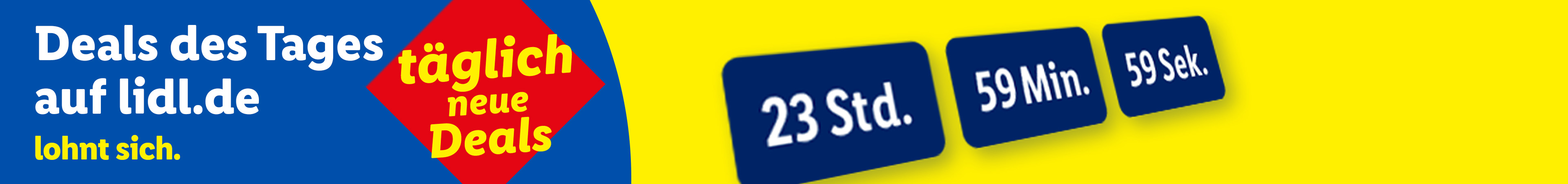 Lidl.de: Tägliche Deals mit Countdown – 23 Std. 59 Min. 59 Sek.