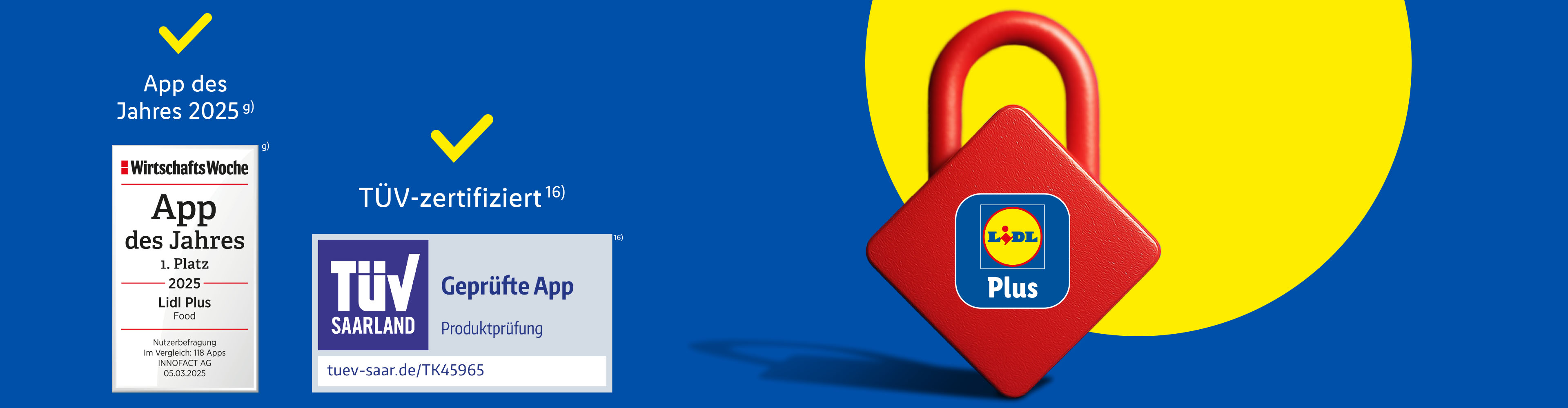 Lidl Plus App als „App des Jahres 2025(g)“ ausgezeichnet und TÜV-zertifiziert(16).