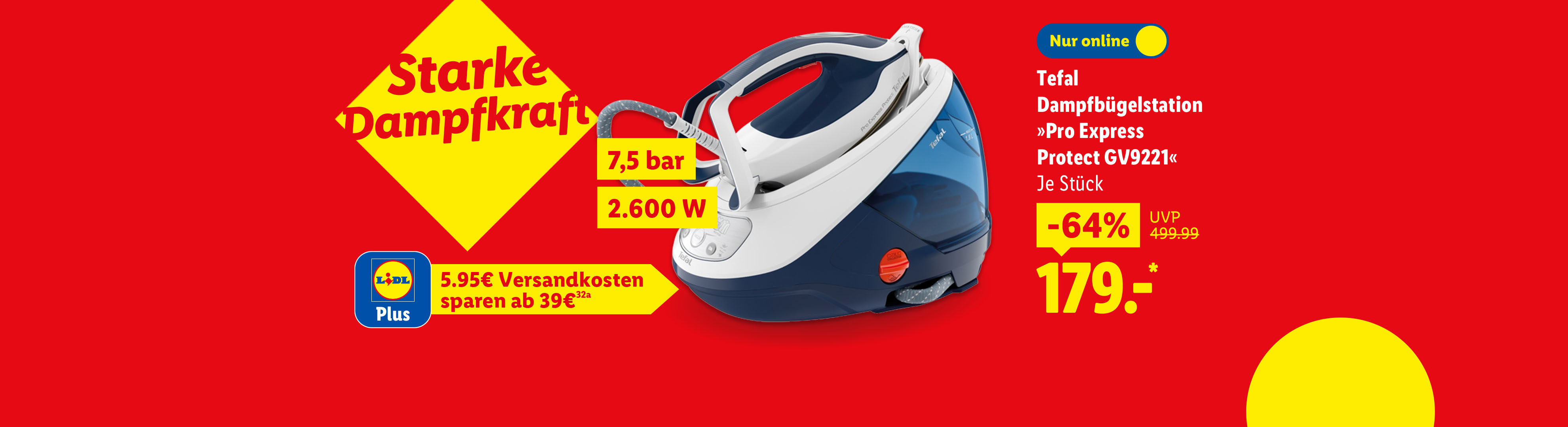 Tefal Dampfbügelstation »Pro Express Protect GV9221«, 7,5 bar, 2.600 W, je Stück -64% günstiger nur online für 179.00*.
