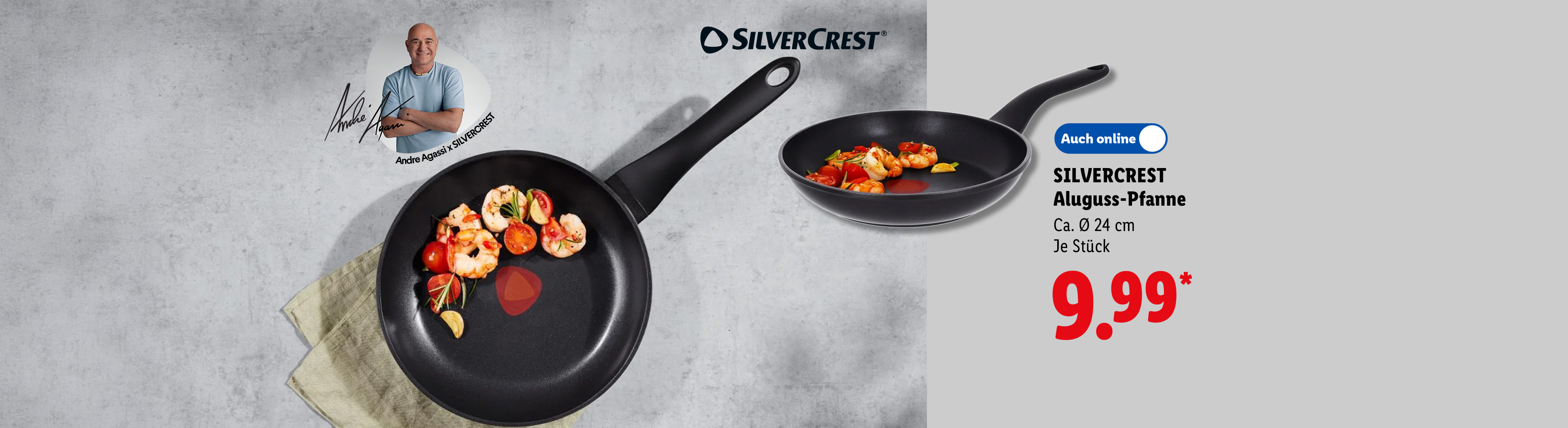 SILVERCREST Aluguss-Pfanne, Ca. Ø 24 cm, je Stück, Auch online für 9.99 €*.