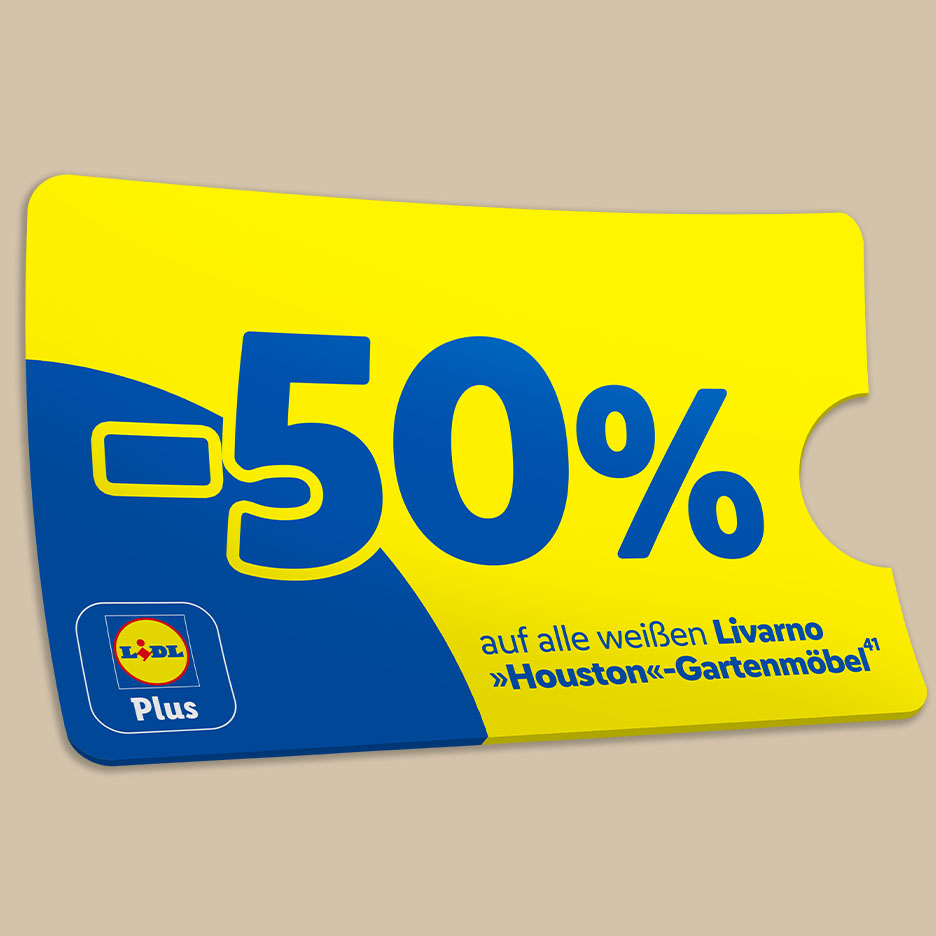 -50% auf alle weißen Livarno »Houston«-Gartenmöbel (41) mit Lidl Plus