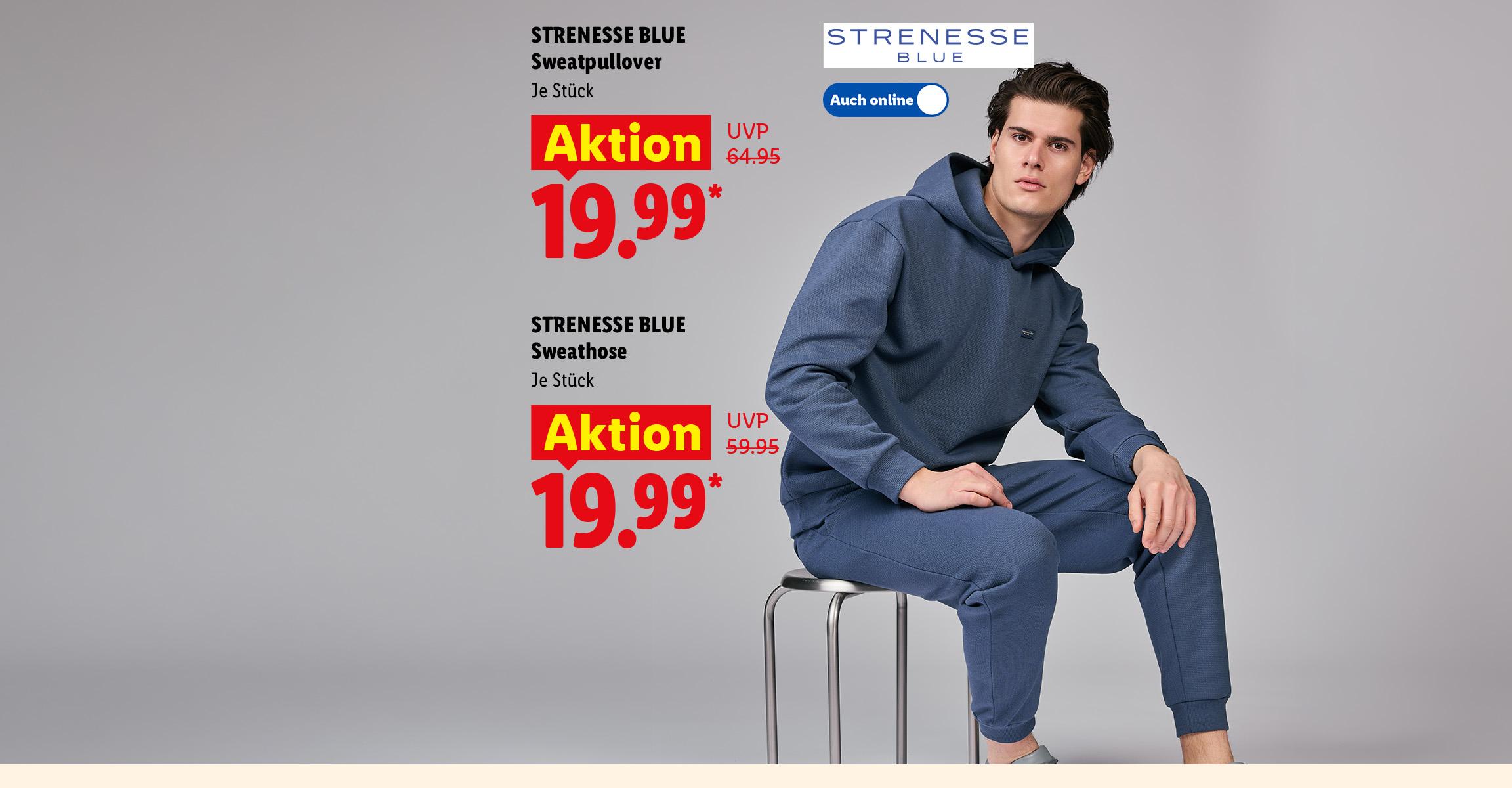 STRENESSE BLUE Sweatpullover oder Sweathose, Je Stück, Auch online für 19.99 €.
