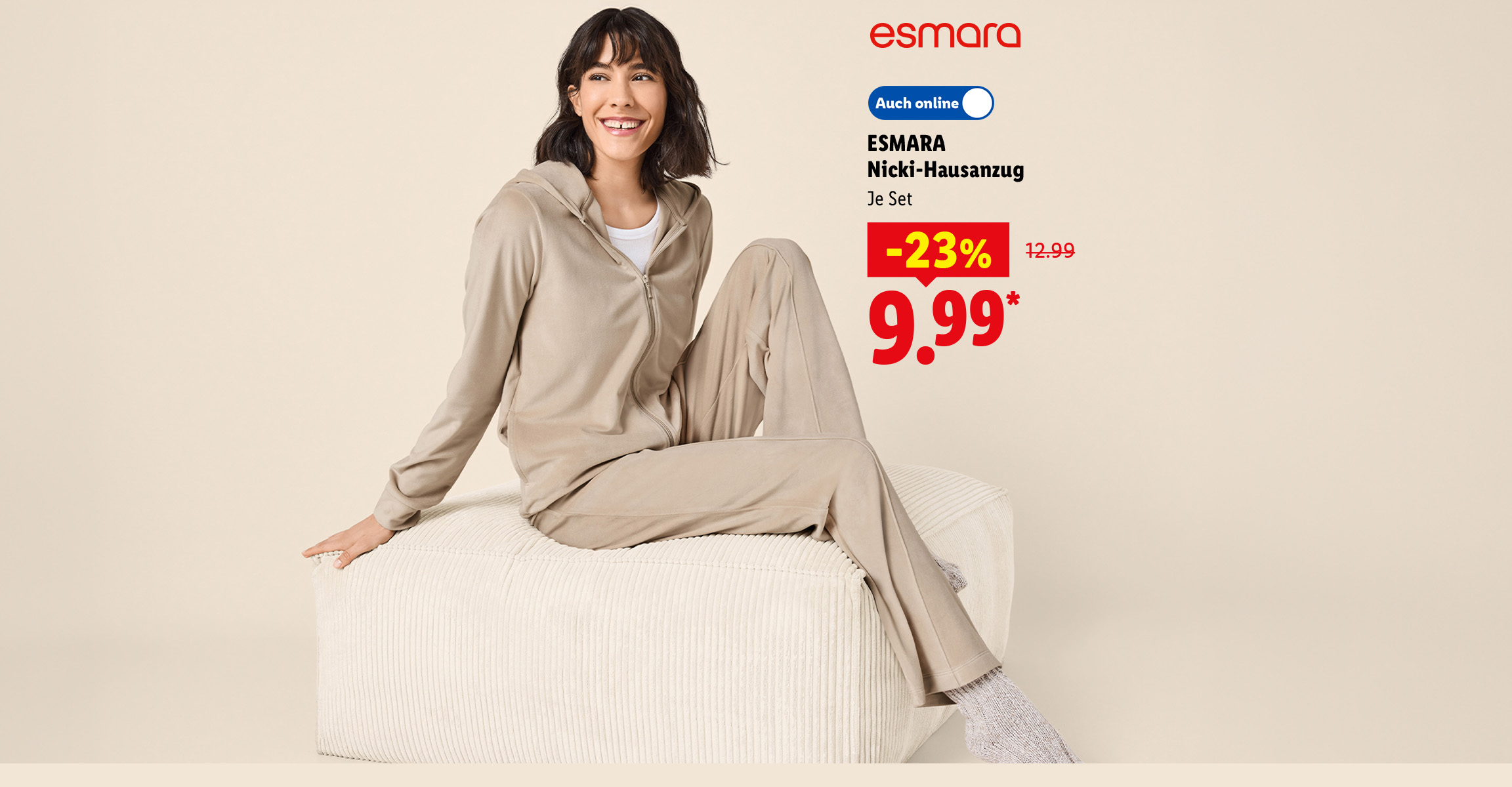 ESMARA Nicki-Hausanzug, Je Set -23% günstiger, Auch online für 9.99 €*.