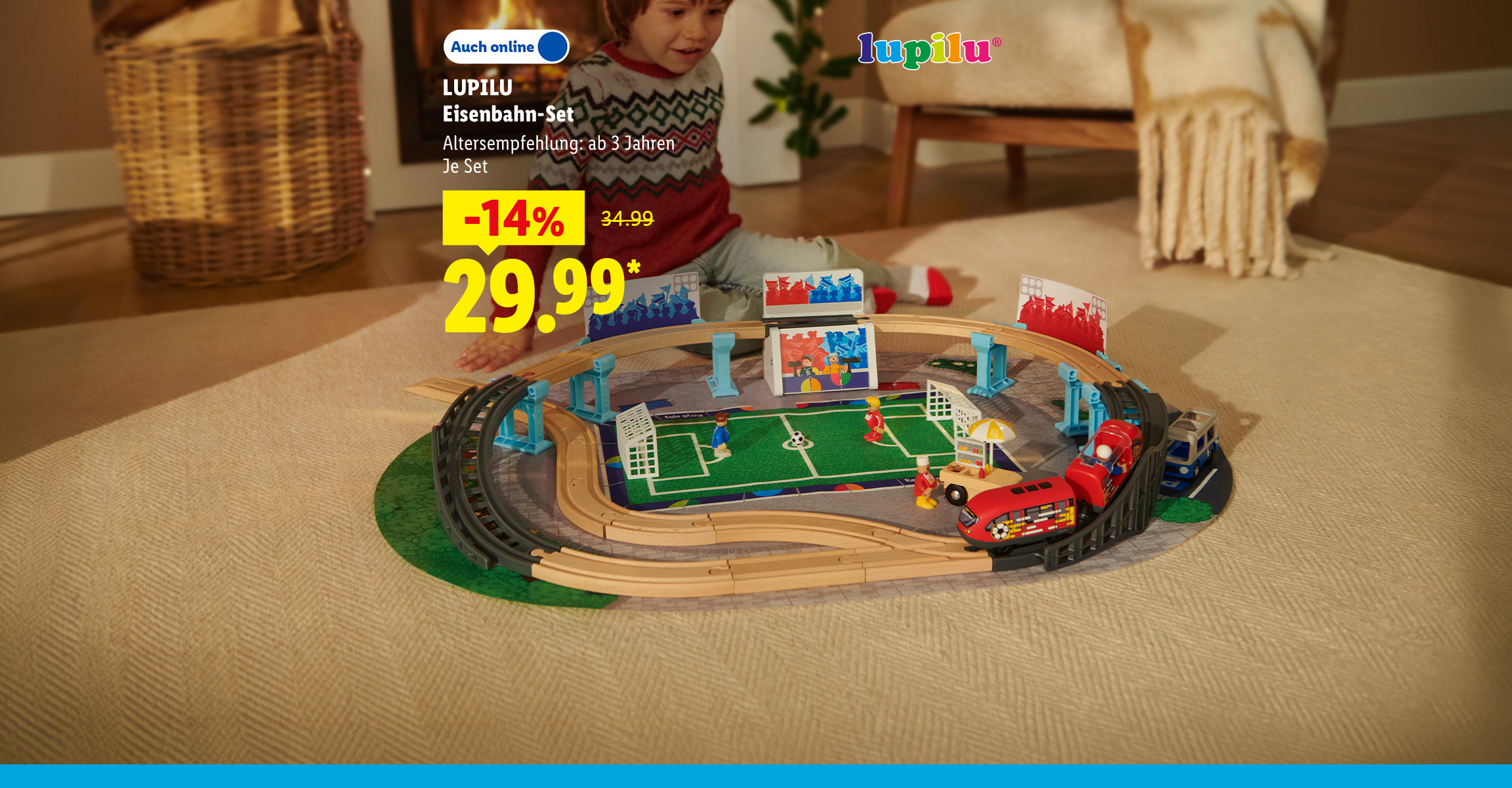 AI-generiert: LUPILU Eisenbahn-Set, Altersempfehlung: ab 3 Jahren, je Set -14% günstiger, auch online für 29.99 €*.