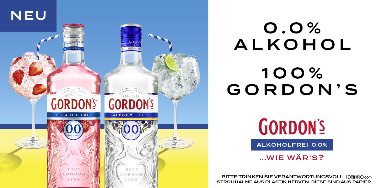 GORDON'S Alkoholfrei: rosa und klassische Gin, 0,0%.