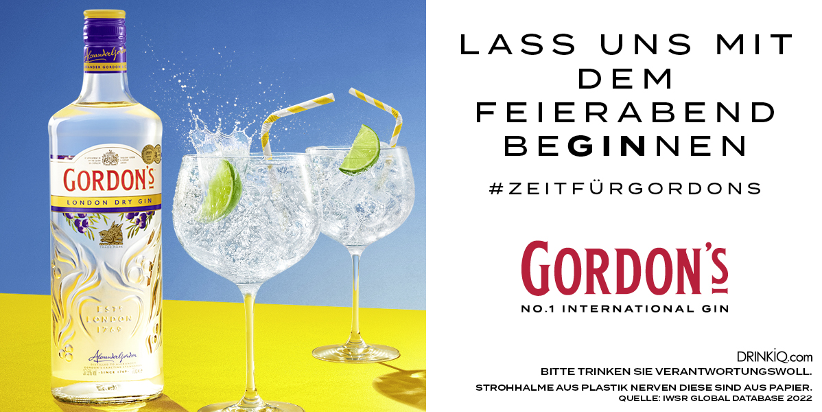 Gordon's Gin Tonic in Gläsern.