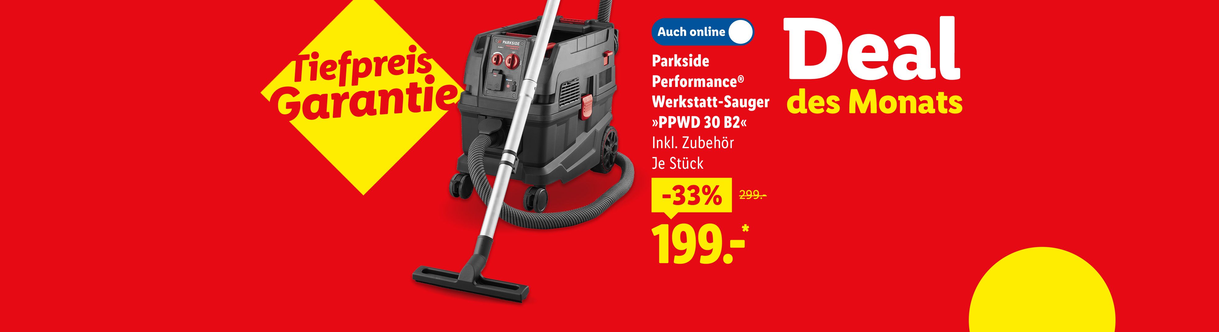 Parkside Performance® Werkstatt-Sauger »PPWD 30 B2« inkl. Zubehör, je Stück -33% günstiger auch online für 199.00€*.