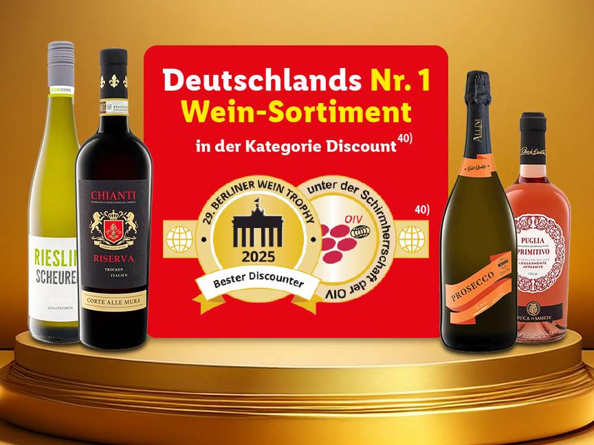 Deutscher Wein-Sortiment Nr. 1: Riesling, Chianti, Prosecco und Primitivo. Jetzt ausgezeichnete Weine entdecken