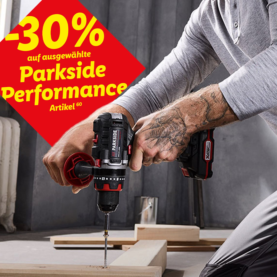 -30% auf ausgewählte Parkside Performance Artikel (Hochzahl 60). Lidl Plus Coupon im Warenkorb aktivieren.
